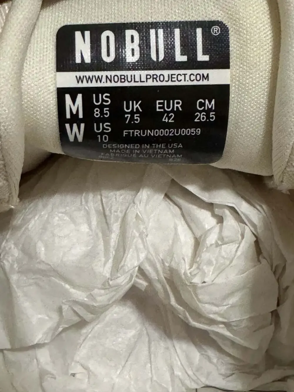 NOBULL Allday Ripstop Size 8.5 Men's Cream